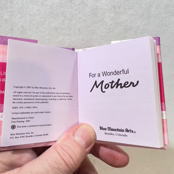 "For A Wonderful Mother" Book Hard Cover by Blue Mountain Arts 2007 Mom Love - Picture 2 of 11